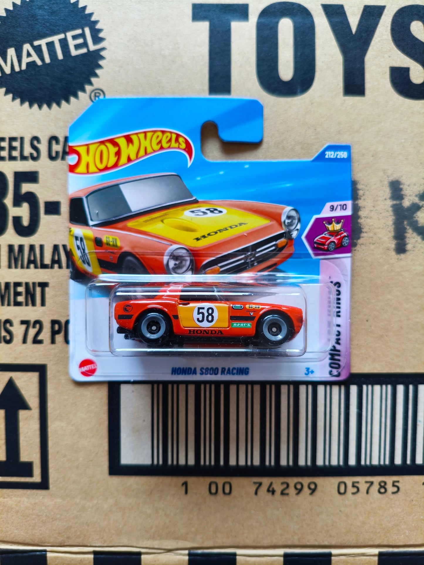 Hot Wheels Mainline Honda s800 Racing Treasure Hunt| Skala 1:64
